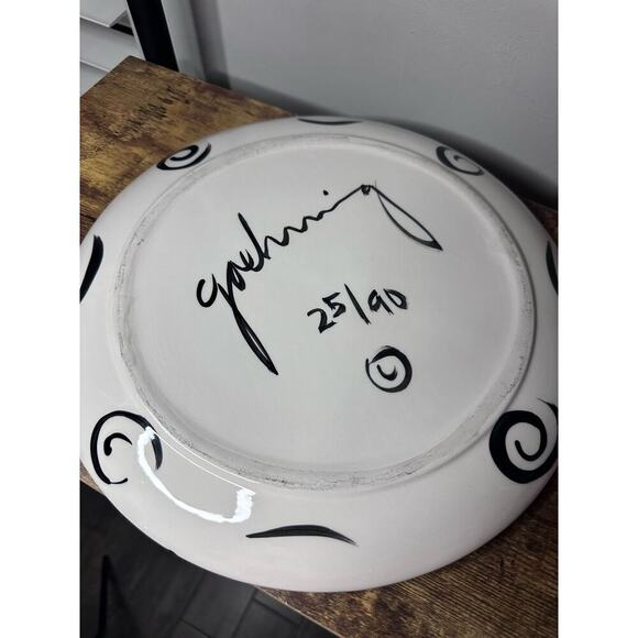 Gaehing 24/90 Black And White Circular Design With Swirls Cookie Platter L 12" - Picture 4 of 4